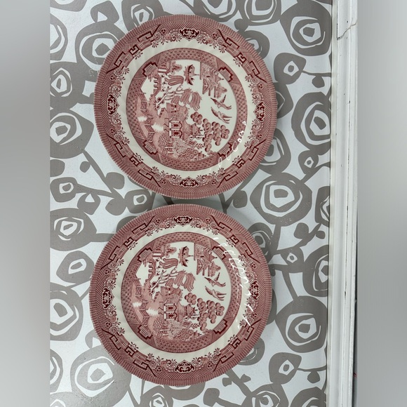 Set of 2 Royal Wessex Pink Willow Rosa 10” Dinner Plates Made in England - Picture 2 of 10